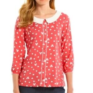 NWOT Disney LC Lauren Conrad Minnie Rocks the Dots collection Blouse M